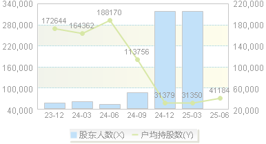 山子高科(000981)股东户数变动图